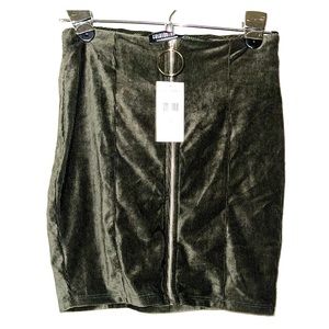 Fashion Nova olive corduroy mini skirt